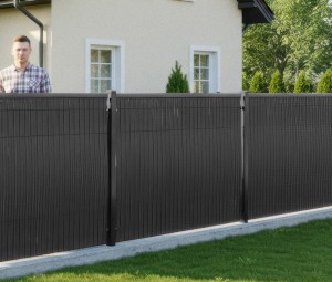 173 x 250 mm Listwy ogrodzeniowe pionowe RD04 czarny - komplet 