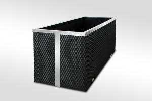 108 × 39 × 43 cm RD04 Czarny - donica technorattanowa 
